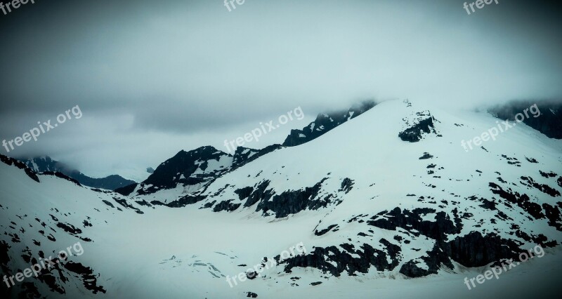 Alaska Mendenhall Glacier Mountains Snow Landscape