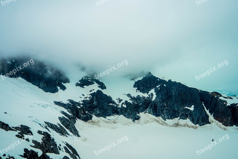 Alaska Mendenhall Glacier Snow Scenic Landscape