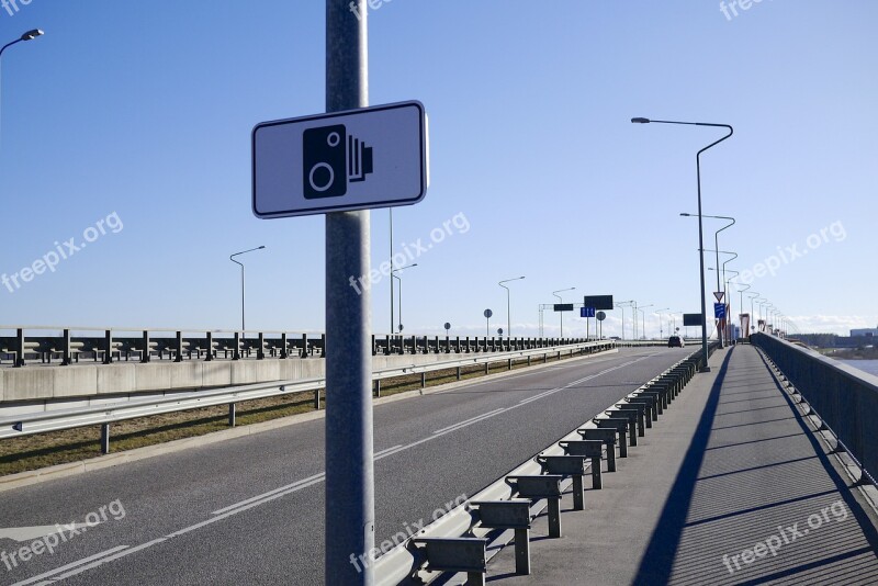 Bridge Street Lamp Speed Camera Road Sign Roadsign