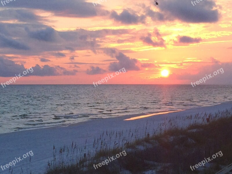 Sunset Beach Ocean Water Sand