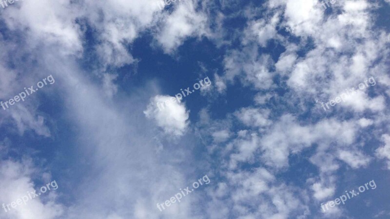 Clouds Blue Background Sunshine Cloudy