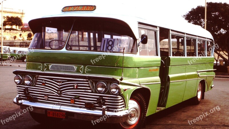 Bus Oldtimer Vehicle Chrome Green