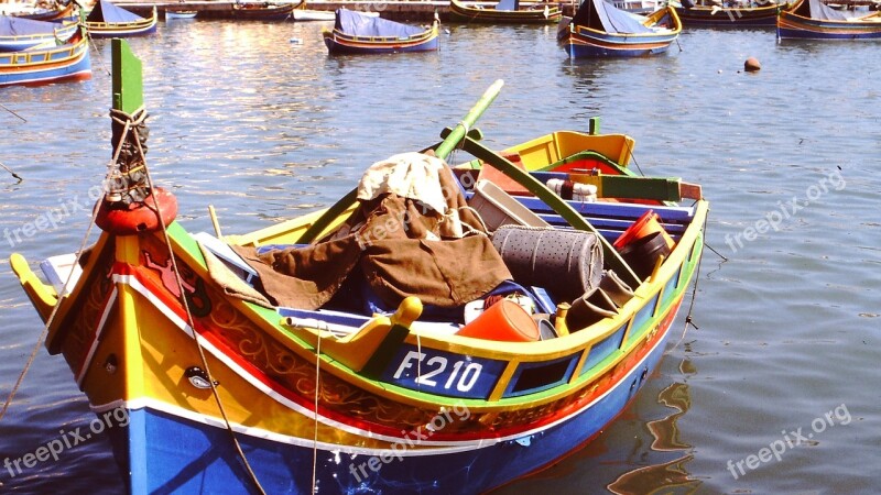 Boat Fishing Boat Colorful Eye Tradition