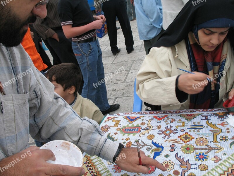 Painting Girl Carpet Artist Street Photography