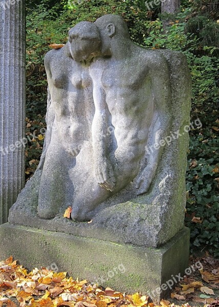 Man Woman Pair Stone Tombstone