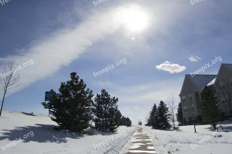 Snow Winter Sun Sky Colorado