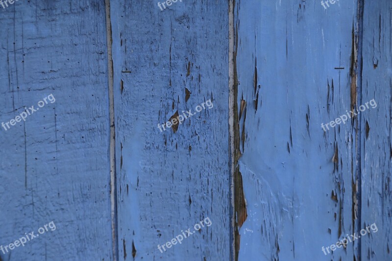 Wood Fence Blue Boards Board Border