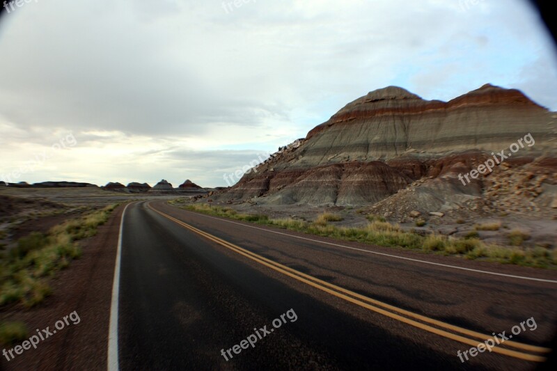 Painted Desert Landscape Mountain Arizona Nature