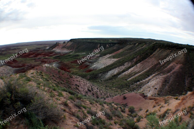 Painted Desert Landscape Mountain Arizona Nature