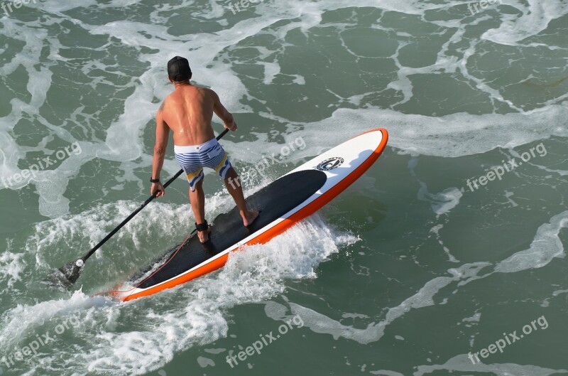 Surfing Paddle Board Ocean Man Free Photos