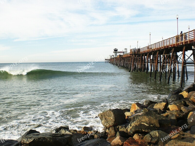 Pier Wave Ocean Oceanside California