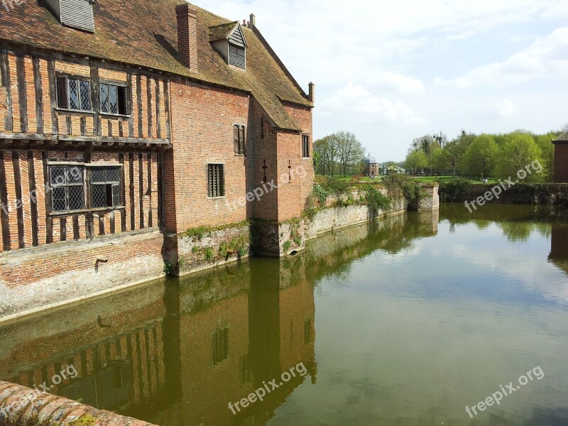 Kentwell Hall Suffolk Moat Castle Reflection