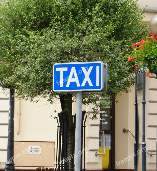 Taxi Information Designation Of The Road Sign Free Photos