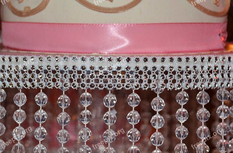 Curtain Drape Folds Salmon Colored Crystal Beads