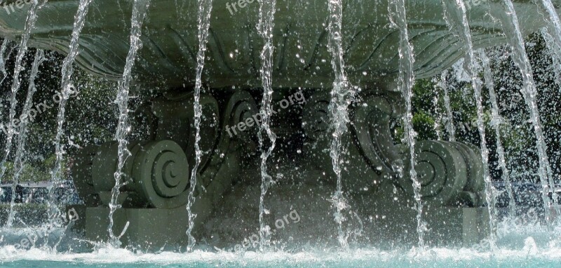 Water Falling Water Fountain Water Fountain Outside