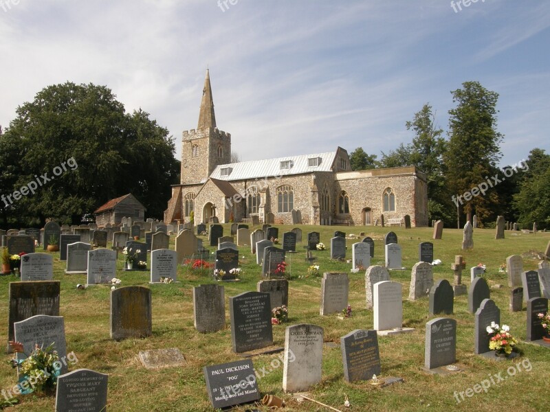 Polstead Church Churchyard Headstones Graveyard Cemetery