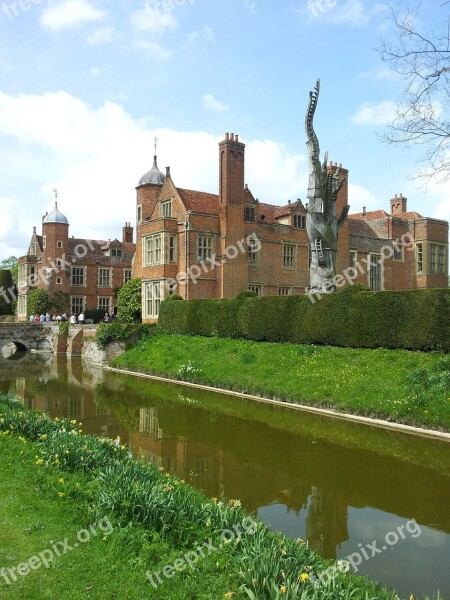 Kentwell Hall Mansion Stately Home Moat Structure