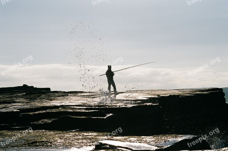 Fisherman Fishing Fishing Rod Coast Free Photos