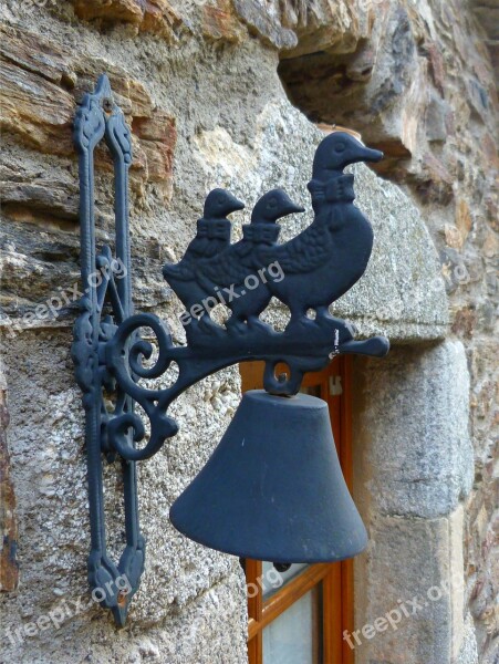 Entry Bell Object Decorating Outside Iron Metal