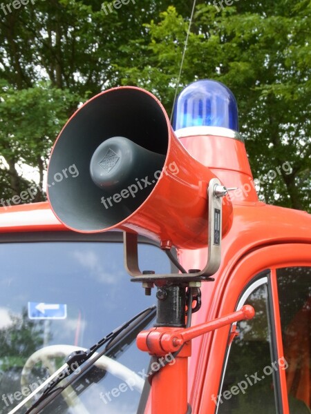 Auto Oldtimer Fire Red Horn