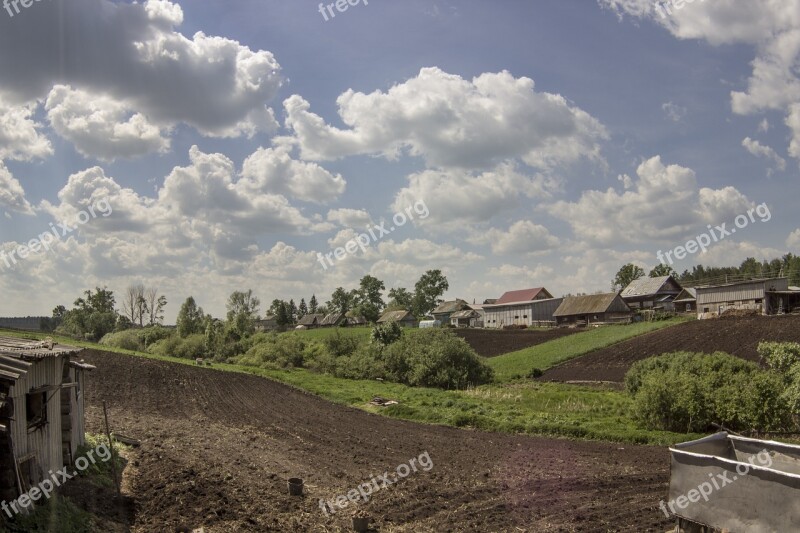 Village Vegetable Garden Cloudy Summer Heat