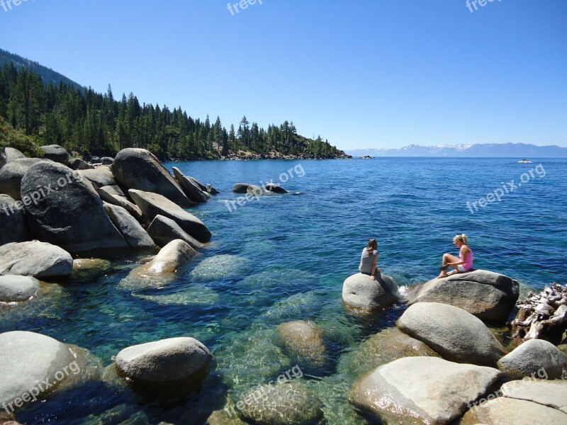 Tourist Bolders Lake Tahoe California Free Photos