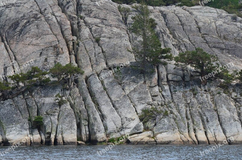 Sierra Nevada Granite Pine Trees Lake Free Photos