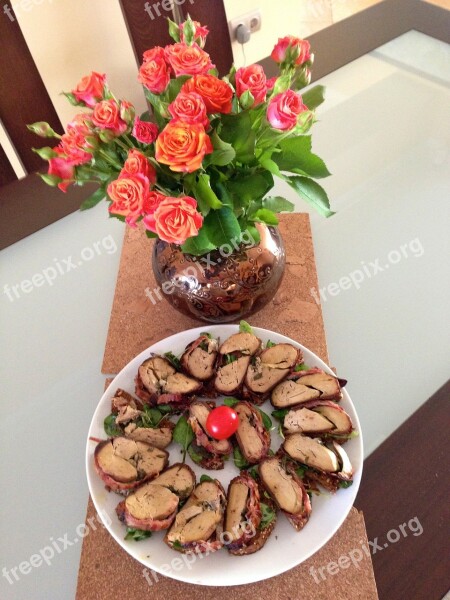 Rose Nature Flower Bouquet Appetizer