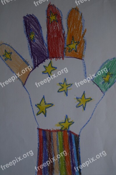 Hand Handprint Child Children Kindergarten