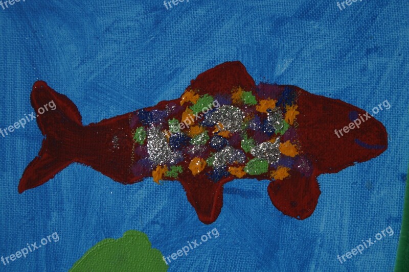 Fish Drawing Image Children Drawing Watercolor