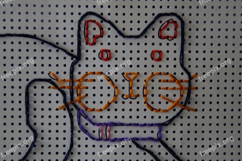 Cat Tinker Embroidery Kindergarten Child