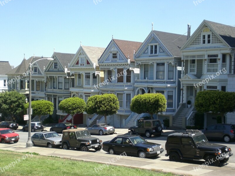 Houses City San Francisco Victorian House Painted Ladies