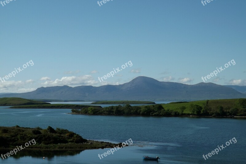 Ireland County Galway Lough Corrib Lake Boat