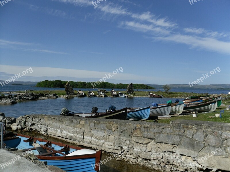 Ireland County Galway Water Lake Boats