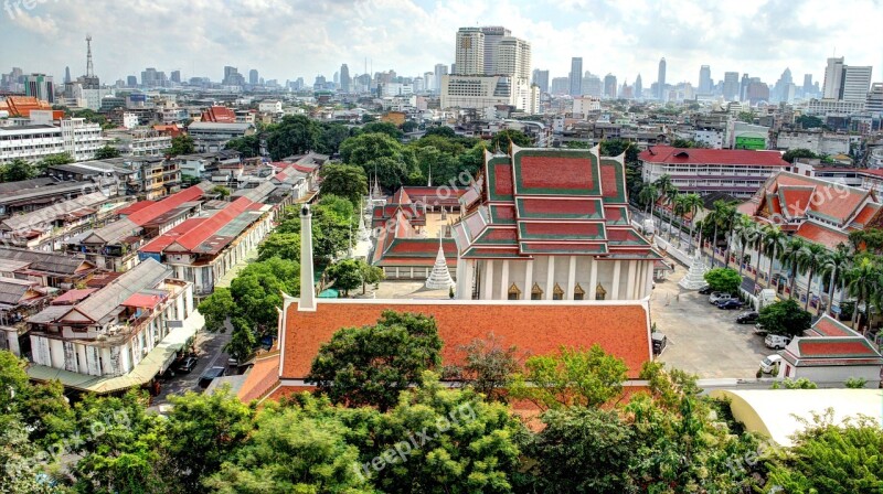 Bangkok Thailand Temple Cityscape Hdr