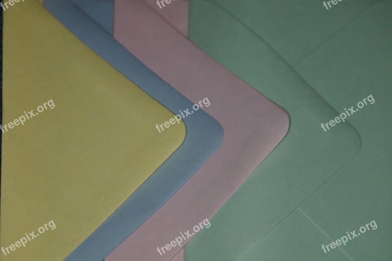 Colorful Pastel Pastellfarben Envelopes Letters