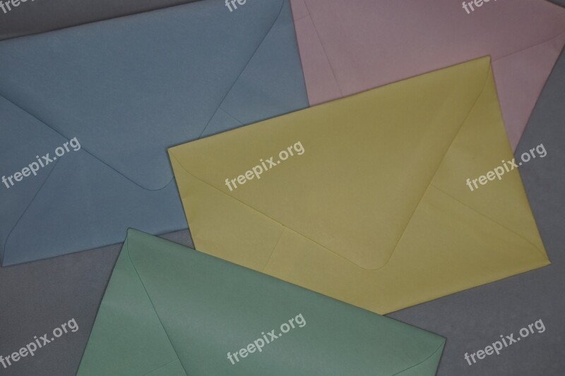 Colorful Pastel Pastellfarben Envelopes Letters