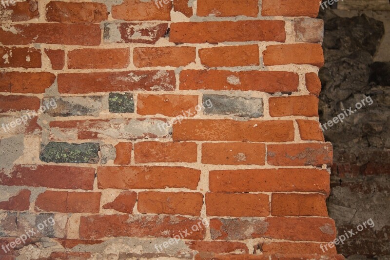 Wall Brick Old Hard Whitish