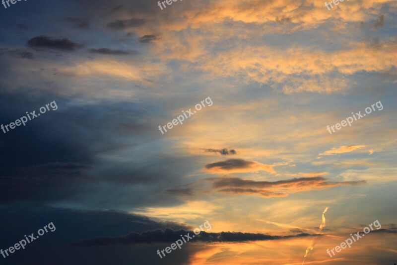 Sunset Clouds Sky After The Rain Cloud