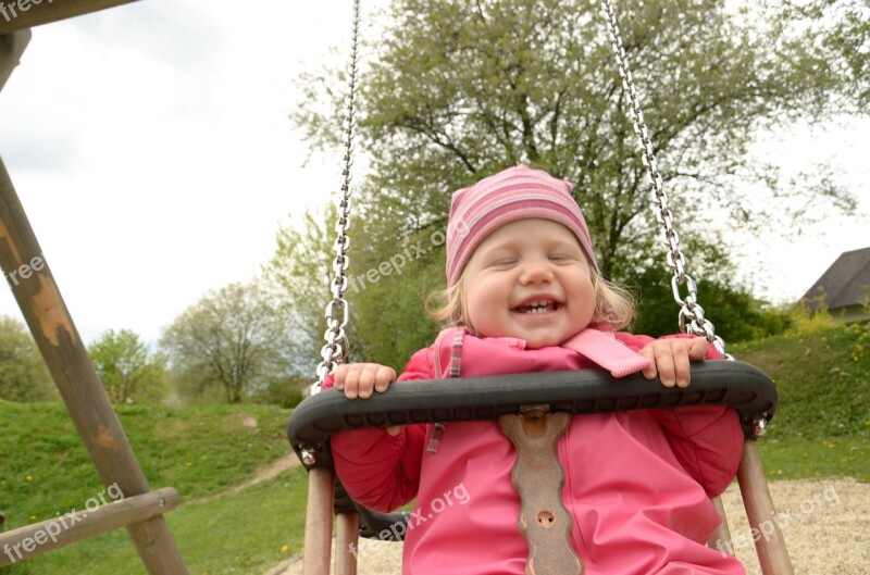 Girl Swing Park Playground Rock