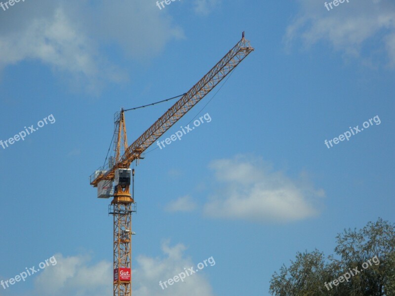 Crane Sky Blue Build Construction Work