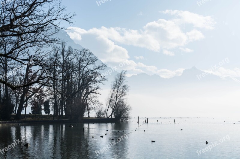 Lake Clouds Fog Water Rest