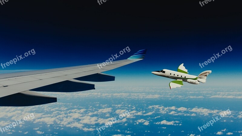 Aircraft Plane View Sky Clouds Free Photos