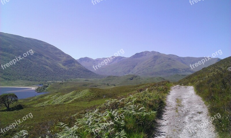 Path Scotland Loch Mountains Loch Affrich