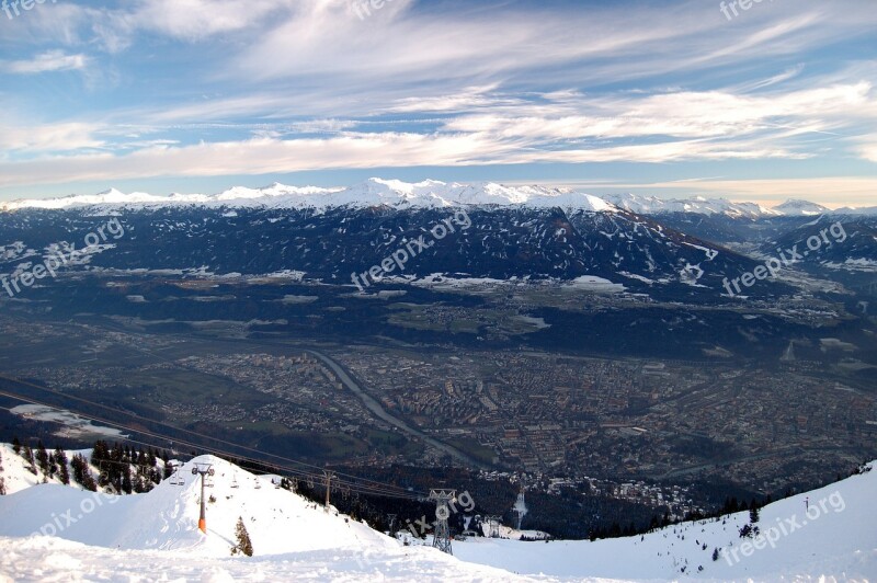 Innsbruck Mountains View Of The Valley Skilft View