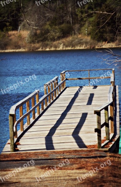 Pier Wooden Water Wooden Pier Calm