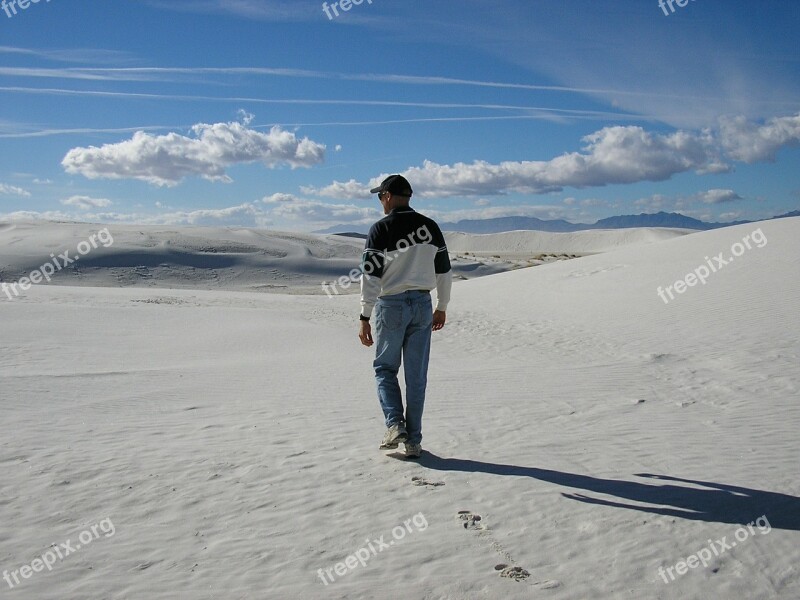 White Sands New Mexico Sand Scenic Footprints