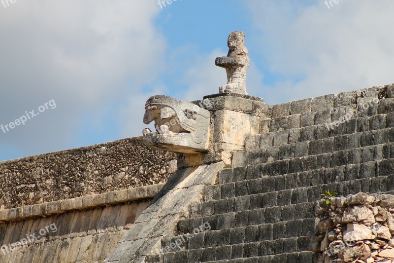 Mexico Chichen Itza Pyramid Kukulcan The Ruins Of The