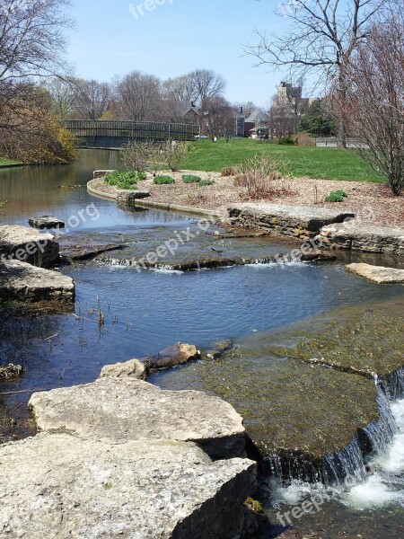 Franklin Park Creek Pond Waterfall Nature