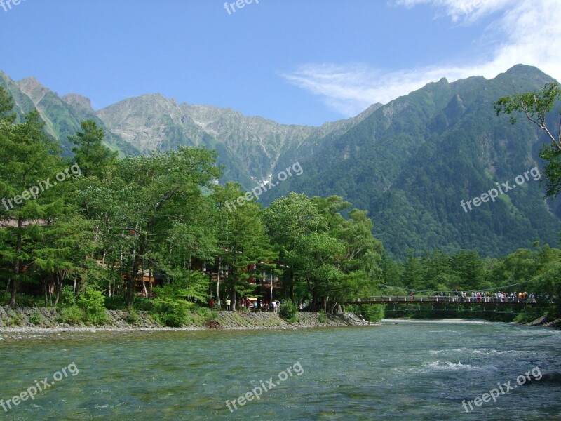 Kamikochi Kappa Bridge Azusa Japan Free Photos